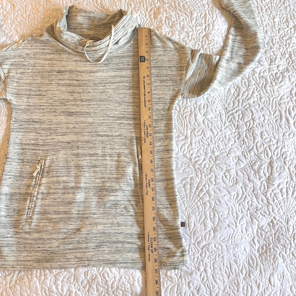Talbots Womens Space Dye Cowl Neck Tunic Pullover Cozy Sweatshirt Gray Small - Picture 4 of 9